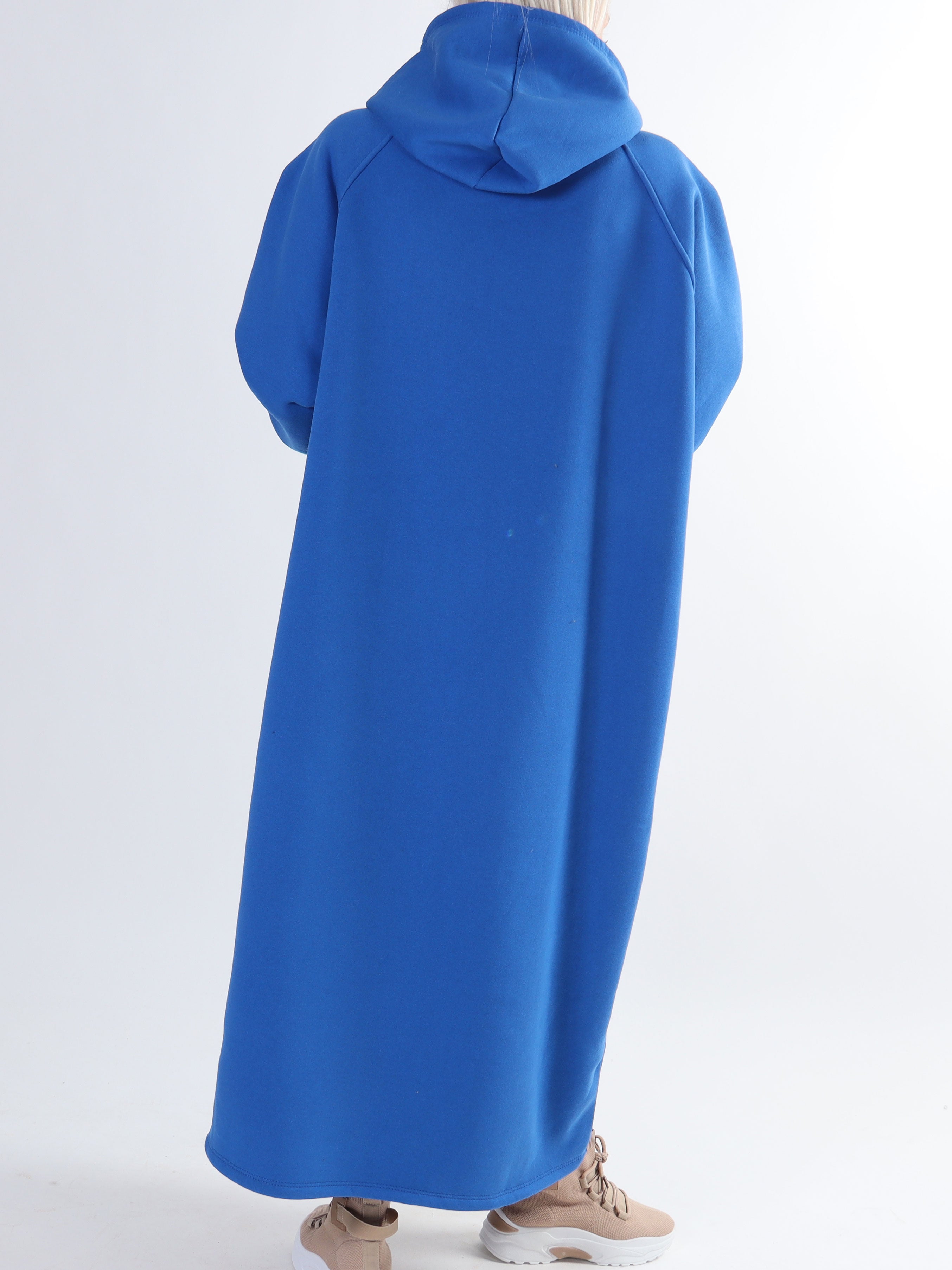 Angela - Lang plus size hoodiekjole i bomuld